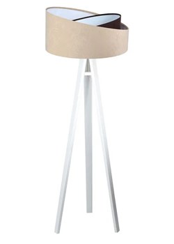 Beżowo-biała drewniana lampa stojąca - S026-Sorena ze sklepu Edinos.pl w kategorii Lampy podłogowe - zdjęcie 172266866