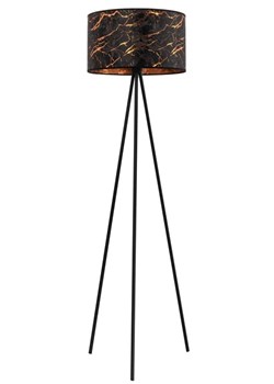 Czarno-miedziana lampa podłogowa trójnóg glamour - S022-Torsa ze sklepu Edinos.pl w kategorii Lampy podłogowe - zdjęcie 172266918