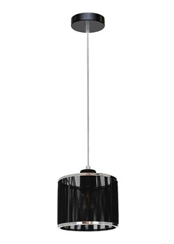 Czarna lampa wisząca z tkaninowym abażurem - A85-Mivila ze sklepu Edinos.pl w kategorii Lampy wiszące - zdjęcie 172267016