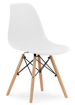Białe minimalistyczne krzesło do stołu - Naxin 4X ze sklepu Edinos.pl w kategorii Krzesła - zdjęcie 172267086