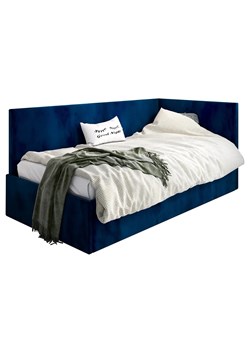 Granatowe łóżko z pojemnikiem Somma - 3 rozmiary ze sklepu Edinos.pl w kategorii Łóżka i materace - zdjęcie 172267306
