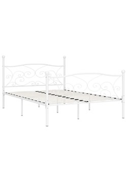 Białe metalowe łóżko w stylu retro 200x200 cm - Tulvos ze sklepu Edinos.pl w kategorii Łóżka i materace - zdjęcie 172267439