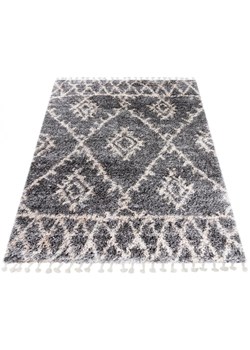 Ciemnoszary dywan włochacz z frędzlami - Nikari 3X ze sklepu Edinos.pl w kategorii Dywany - zdjęcie 172268037