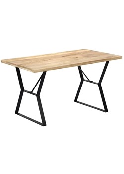 Stół w stylu loft z litego drewna Javis – brązowy ze sklepu Edinos.pl w kategorii Stoły - zdjęcie 172268205