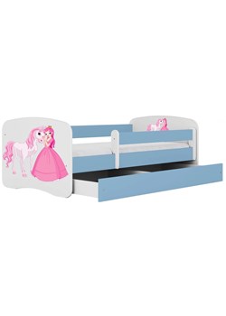 Łóżko dla dziecka z barierką Happy 2X mix 70x140 - niebieskie ze sklepu Edinos.pl w kategorii Łóżka dziecięce - zdjęcie 172268245