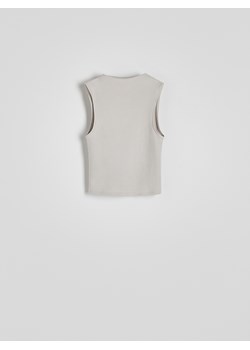 Reserved - Dzianinowy top z półgolfem - złamana biel ze sklepu Reserved w kategorii Bluzki damskie - zdjęcie 172270045