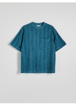 Reserved - T-shirt boxy z kieszonką - turkusowy ze sklepu Reserved w kategorii T-shirty męskie - zdjęcie 172270217