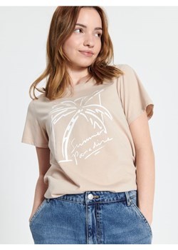 Sinsay - Koszulka z nadrukiem - beżowy ze sklepu Sinsay w kategorii Bluzki damskie - zdjęcie 172271429