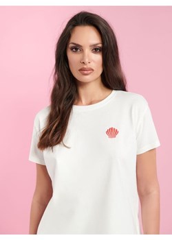 Sinsay - Koszulka z haftem - kremowy ze sklepu Sinsay w kategorii Bluzki damskie - zdjęcie 172271436