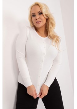 Klasyczny Sweter Plus Size Na Guziki ecru ze sklepu 5.10.15 w kategorii Swetry damskie - zdjęcie 172272666