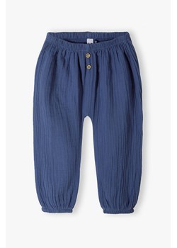 Granatowe bawełniane spodnie niemowlęce - haremki - 5.10.15. ze sklepu 5.10.15 w kategorii Spodnie i półśpiochy - zdjęcie 172272696