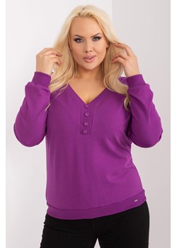 Bluzka Plus Size Z Długim Rękawem fioletowa ze sklepu 5.10.15 w kategorii Bluzki damskie - zdjęcie 172272709