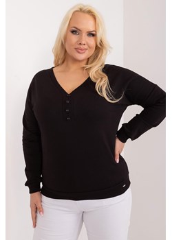 Bluzka Plus Size Z Długim Rękawem czarna ze sklepu 5.10.15 w kategorii Bluzki damskie - zdjęcie 172272738