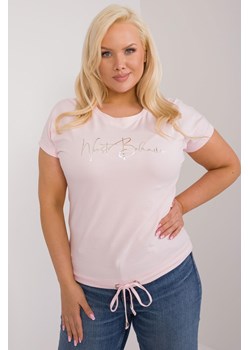 Damska koszulka plus size jasno różowa ze sklepu 5.10.15 w kategorii Bluzki damskie - zdjęcie 172272745