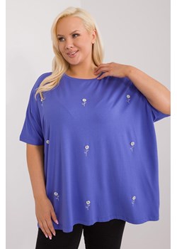 Bluzka plus size z aplikacjami fioletowa ze sklepu 5.10.15 w kategorii Bluzki damskie - zdjęcie 172272768