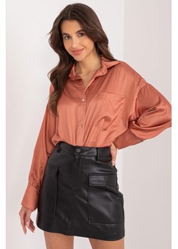 Elegancka koszula damska z satyny ciemno pomarańczowa ze sklepu 5.10.15 w kategorii Koszule damskie - zdjęcie 172272777