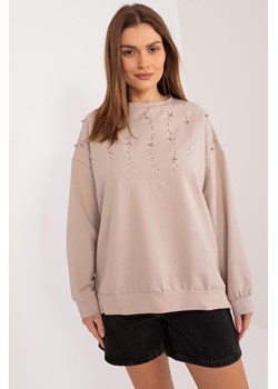 Bawełniana bluza bez kaptura beżowa ze sklepu 5.10.15 w kategorii Bluzy damskie - zdjęcie 172272788