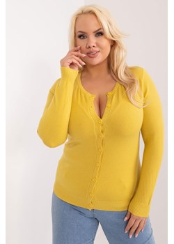 Klasyczny Sweter Plus Size Na Guziki ciemny żółty ze sklepu 5.10.15 w kategorii Swetry damskie - zdjęcie 172272815
