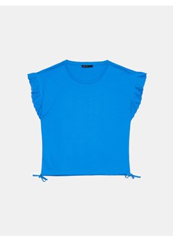 Mohito - Bawełniany niebieski t-shirt - niebieski ze sklepu Mohito w kategorii Bluzki damskie - zdjęcie 172273329
