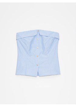 Mohito - Gorsetowy top w paski - błękitny ze sklepu Mohito w kategorii Koszule damskie - zdjęcie 172273416