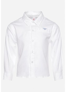 Biała Koszula Slim z Bawełny Zapinana na Guziki Lospia ze sklepu Born2be Odzież w kategorii Koszule chłopięce - zdjęcie 172275866