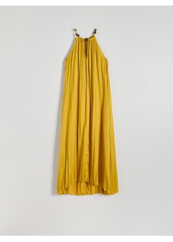 Reserved - Sukienka maxi z dekoltem halter - musztardowy ze sklepu Reserved w kategorii Sukienki - zdjęcie 172276969