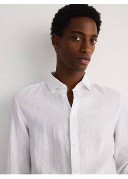 Reserved - Lniana koszula regular fit - biały ze sklepu Reserved w kategorii Koszule męskie - zdjęcie 172277037