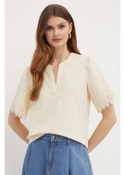 Twinset bluzka damska kolor beżowy gładka ze sklepu ANSWEAR.com w kategorii Bluzki damskie - zdjęcie 172277437
