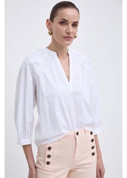 Twinset bluzka damska kolor biały z aplikacją ze sklepu ANSWEAR.com w kategorii Bluzki damskie - zdjęcie 172277447