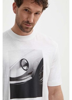 Sisley t-shirt bawełniany męski kolor beżowy z nadrukiem ze sklepu ANSWEAR.com w kategorii T-shirty męskie - zdjęcie 172277988