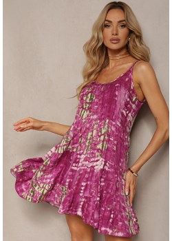 Fioletowa Wiskozowa Sukienka na Ramiączkach Hovemia ze sklepu Renee odzież w kategorii Sukienki - zdjęcie 172278578