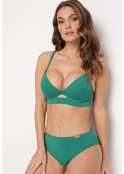 Zielone Bikini Dwuczęściowe Majtki Figi i Biustonosz z Wycięciem Belubia ze sklepu Born2be Odzież w kategorii Stroje kąpielowe - zdjęcie 172279985