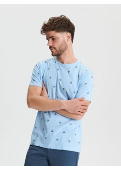 Sinsay - Koszulka z nadrukiem - niebieski ze sklepu Sinsay w kategorii T-shirty męskie - zdjęcie 172282627