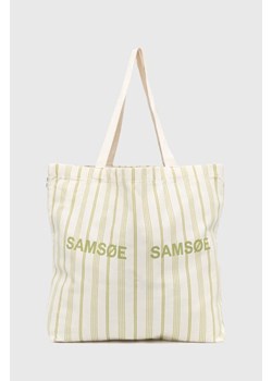 Samsoe Samsoe torebka FRINKA kolor beżowy F20300113 ze sklepu PRM w kategorii Torby materiałowe - zdjęcie 172284849