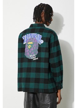 A Bathing Ape koszula bawełniana Block Check Shirt męska kolor zielony regular z kołnierzykiem klasycznym 1J80131003 ze sklepu PRM w kategorii Koszule męskie - zdjęcie 172284946