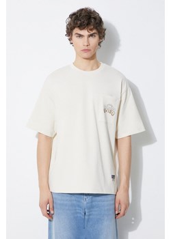 Evisu t-shirt bawełniany Kamon hotfix Tee męski kolor beżowy z nadrukiem 2ESHTM4TS7079 ze sklepu PRM w kategorii T-shirty męskie - zdjęcie 172285118