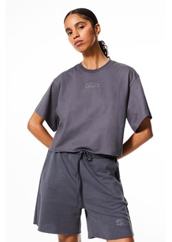 H & M - Pudełkowy T-shirt z haftem - Szary ze sklepu H&M w kategorii Bluzki damskie - zdjęcie 172285169