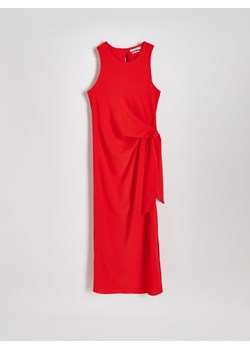 Reserved - Sukienka midi z wiązaniem - czerwony ze sklepu Reserved w kategorii Sukienki - zdjęcie 172288936