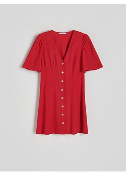 Reserved - Sukienka mini z wiskozą - czerwony ze sklepu Reserved w kategorii Sukienki - zdjęcie 172290759