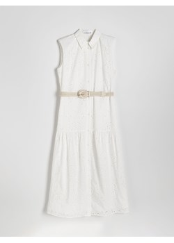 Reserved - Sukienka z paskiem - biały ze sklepu Reserved w kategorii Sukienki - zdjęcie 172290975
