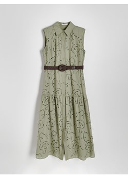 Reserved - Sukienka z paskiem - oliwkowy ze sklepu Reserved w kategorii Sukienki - zdjęcie 172290977