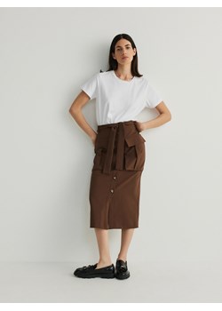 Reserved - Spódnica z kieszeniami cargo - brązowy ze sklepu Reserved w kategorii Spódnice - zdjęcie 172291166