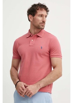 Polo Ralph Lauren polo bawełniane kolor różowy gładki 710536856 ze sklepu ANSWEAR.com w kategorii T-shirty męskie - zdjęcie 172291289