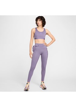 Damskie legginsy 7/8 z wysokim stanem i kieszeniami zapewniające mocne wsparcie Nike Trail Go - Fiolet ze sklepu Nike poland w kategorii Spodnie damskie - zdjęcie 172292218