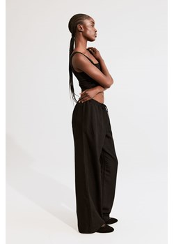 H & M - Spodnie z domieszką lnu - Czarny ze sklepu H&M w kategorii Spodnie damskie - zdjęcie 172292339