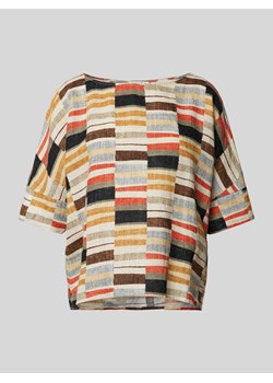 Lniana bluzka ze wzorem na całej powierzchni ze sklepu Peek&Cloppenburg  w kategorii Bluzki damskie - zdjęcie 172292455
