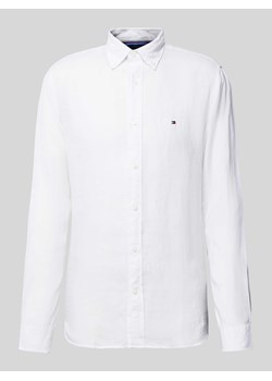 Koszula lniana o kroju regular fit z kołnierzykiem typu button down ze sklepu Peek&Cloppenburg  w kategorii Koszule męskie - zdjęcie 172292756