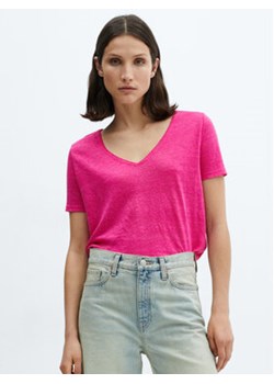 Mango T-Shirt Linito 67006318 Różowy Relaxed Fit ze sklepu MODIVO w kategorii Bluzki damskie - zdjęcie 172296656