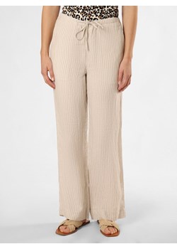 Marc O'Polo Lniane spodnie Kobiety len piaskowy w paski ze sklepu vangraaf w kategorii Spodnie damskie - zdjęcie 172298185