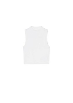 Cropp - Biała koszulka ze stójką - biały ze sklepu Cropp w kategorii Bluzki damskie - zdjęcie 172299926